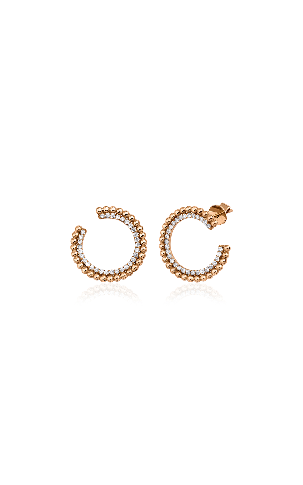 Diamond Front-Facing Hoop Earring