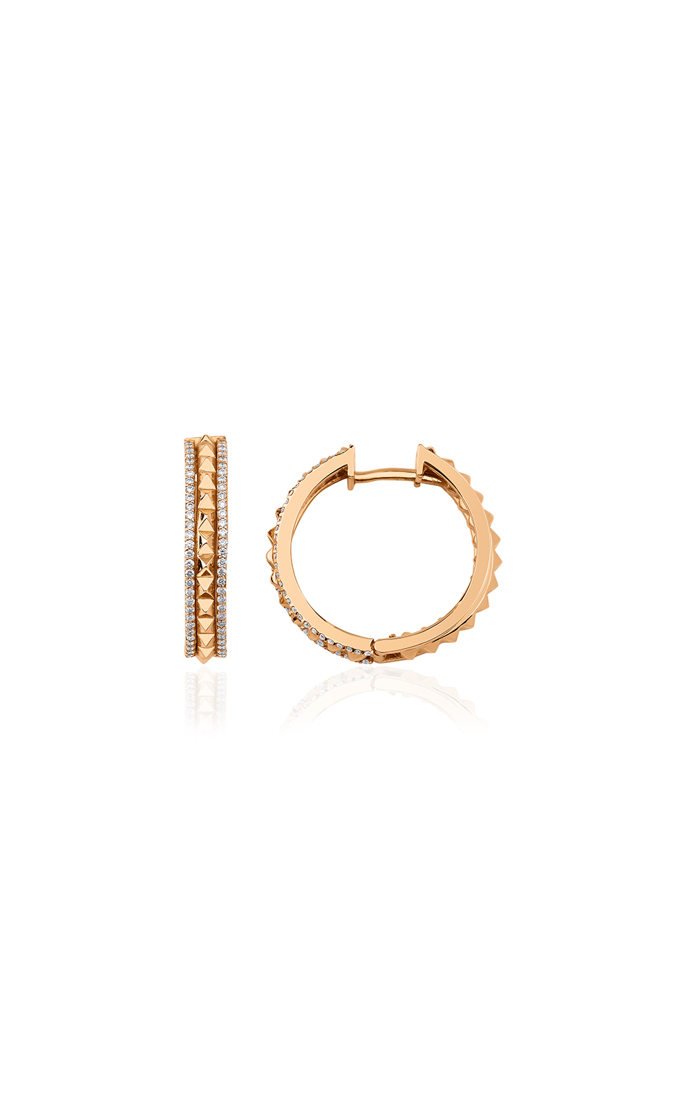 Pyramid Diamond Hoop Earring