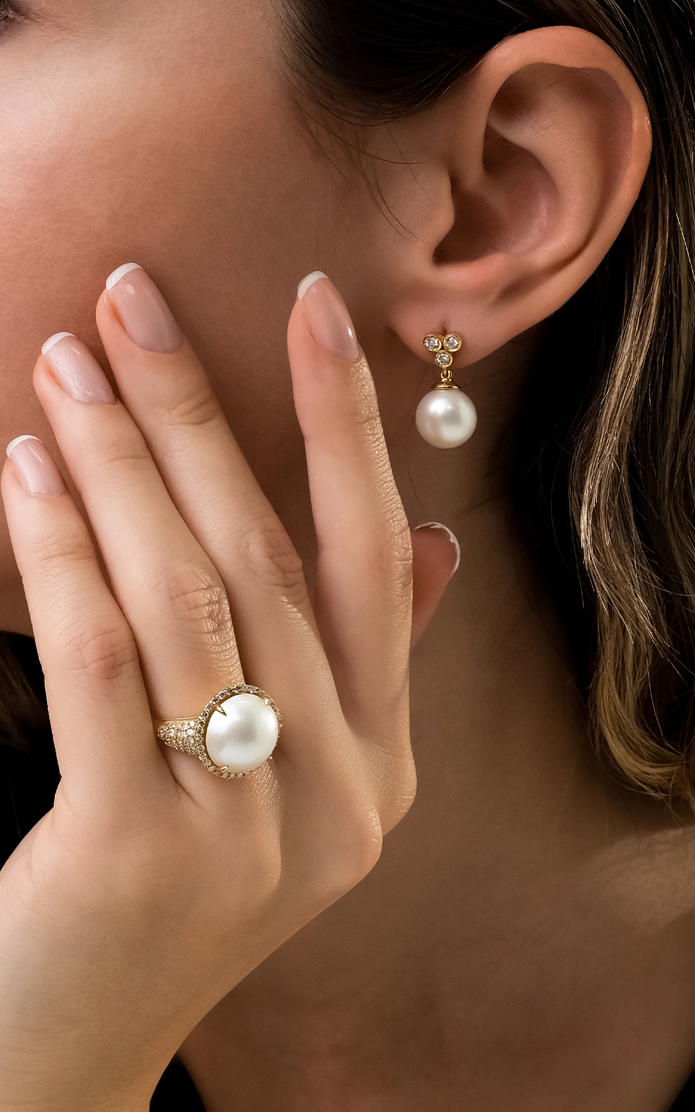Mabe Pearl Diamond Ring