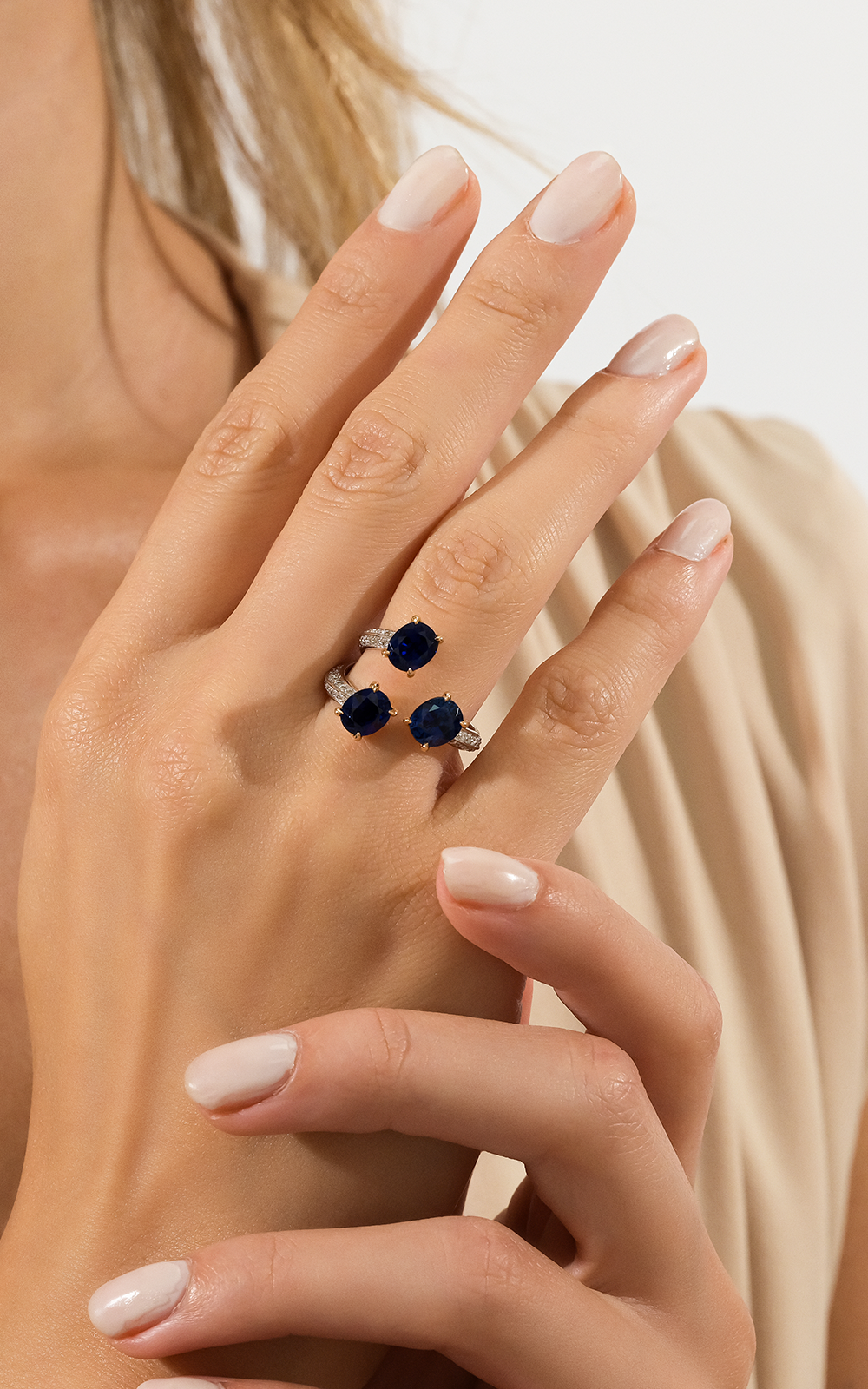 Tria Sapphire Diamond Ring