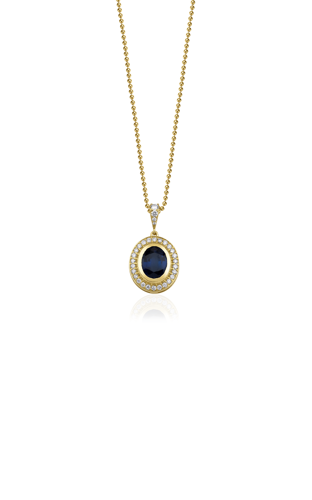 Oval Sapphire Diamond Necklace