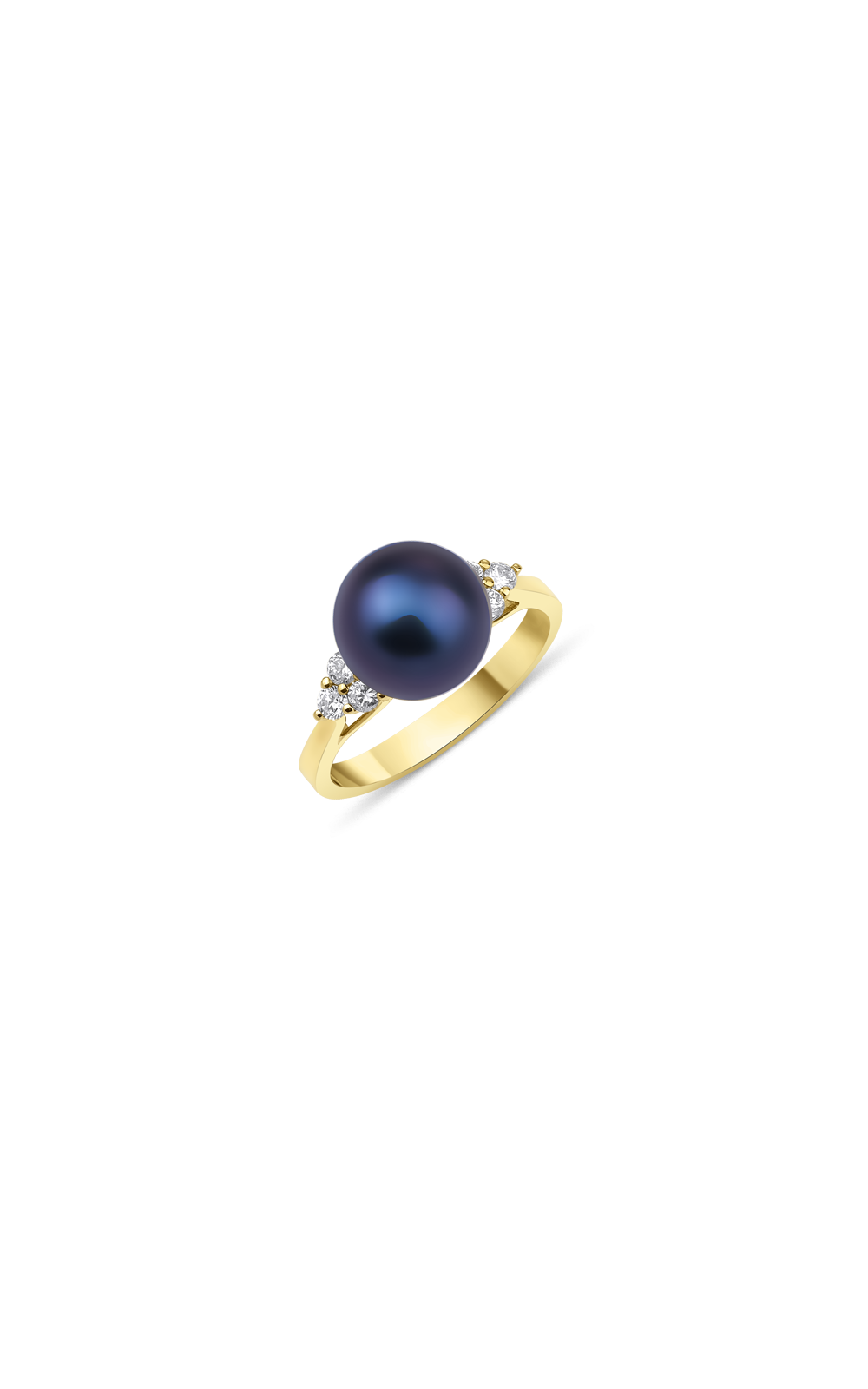 Dark Grey Tahitian Pearl Diamond Ring